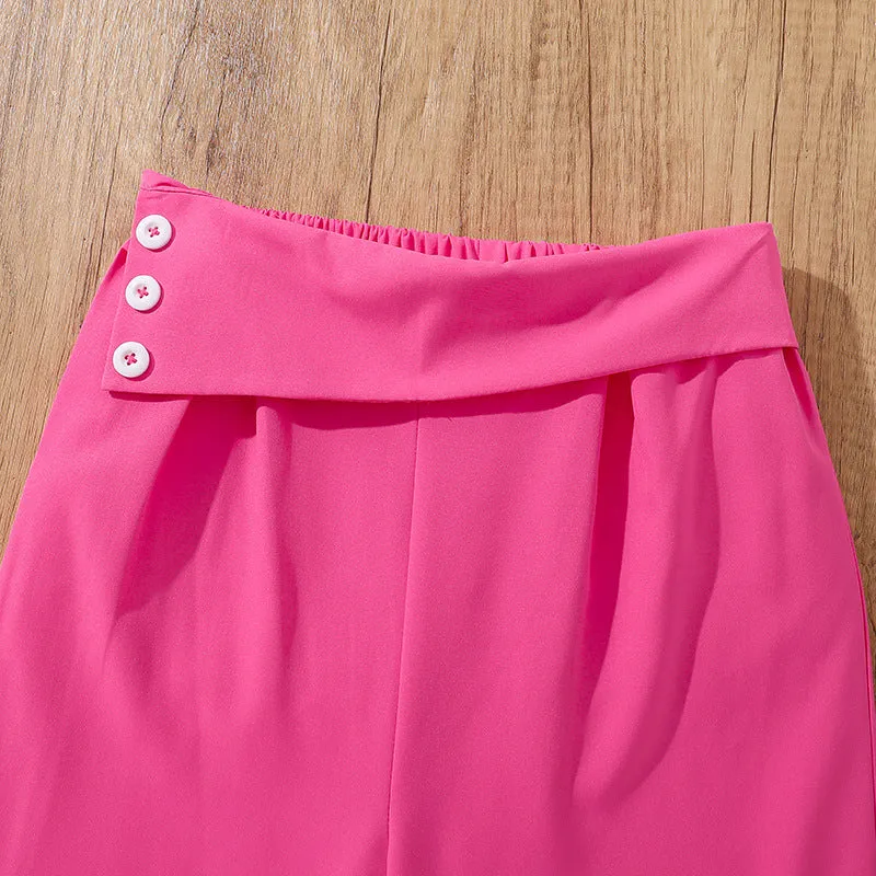 2025 Summer New Style Western Style Suspender Tube Top High Waist Wide Leg Pants Two-piece Set