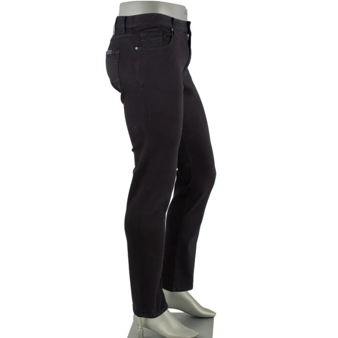 Alberto Pipe Black Stretch Jeans - Luxury T400