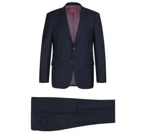 Alessandro Vitello by Renoir Dark Navy 2-Piece Slim Fit Notch Lapel Wool Suit 508-2