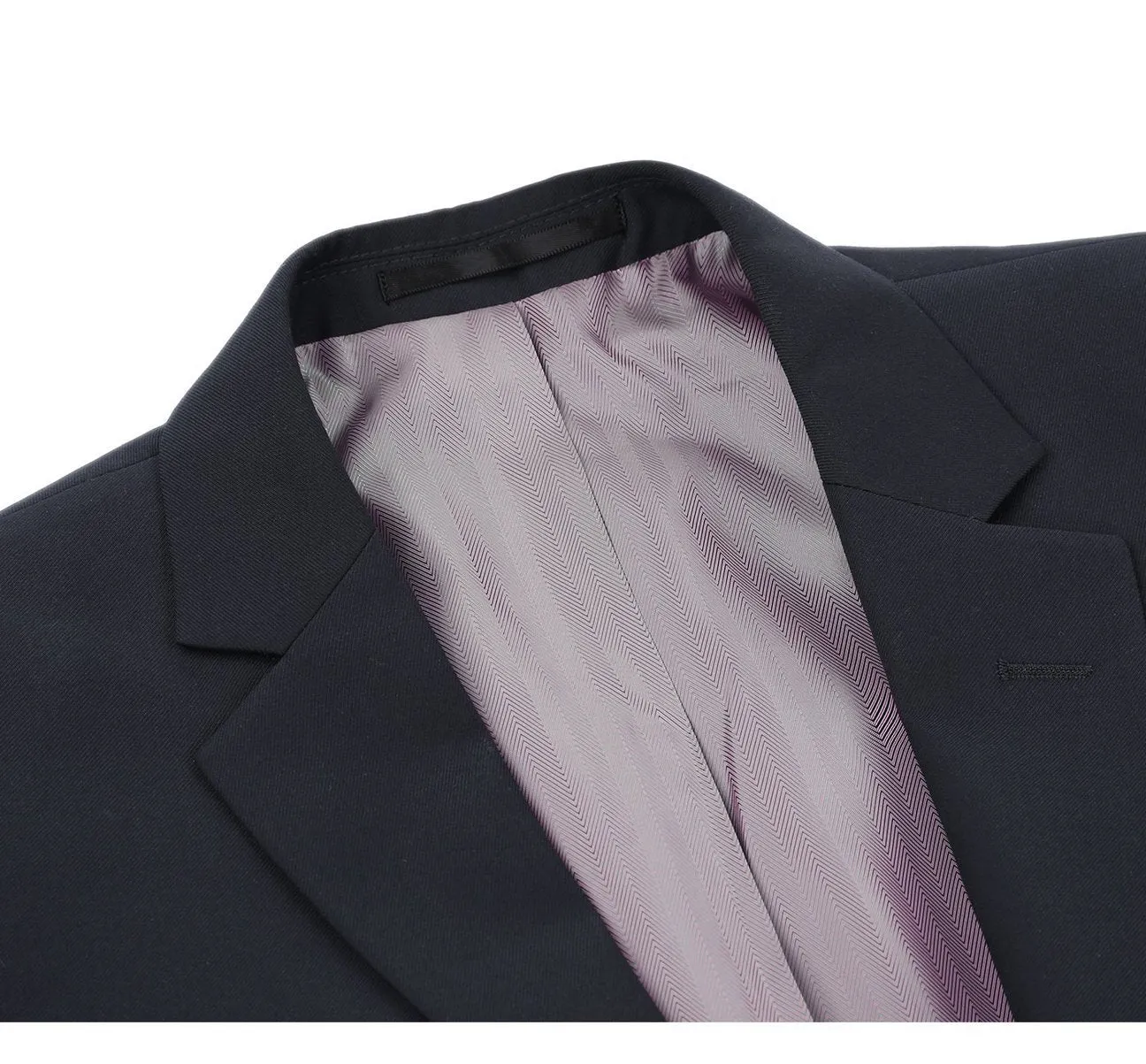 Alessandro Vitello by Renoir Dark Navy 2-Piece Slim Fit Notch Lapel Wool Suit 508-2