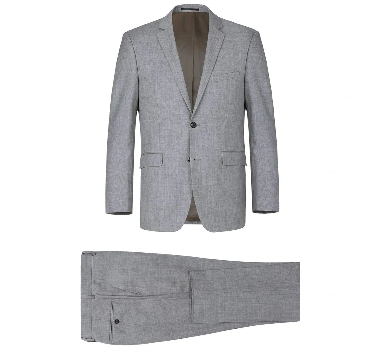 Alessandro Vitello by Renoir Grey 2-Piece Classic Fit Notch Lapel Wool Suit 508-5