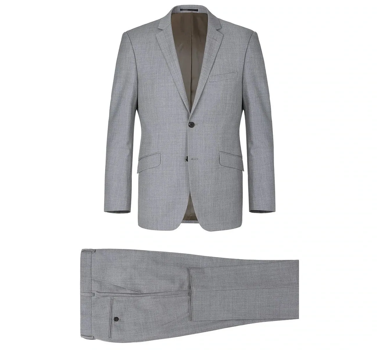 Alessandro Vitello by Renoir Grey 2-Piece Classic Fit Notch Lapel Wool Suit 508-5