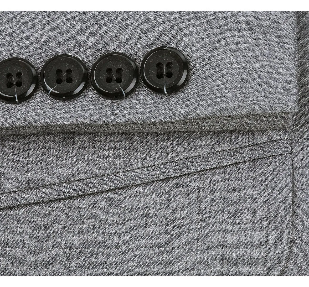 Alessandro Vitello by Renoir Grey 2-Piece Classic Fit Notch Lapel Wool Suit 508-5