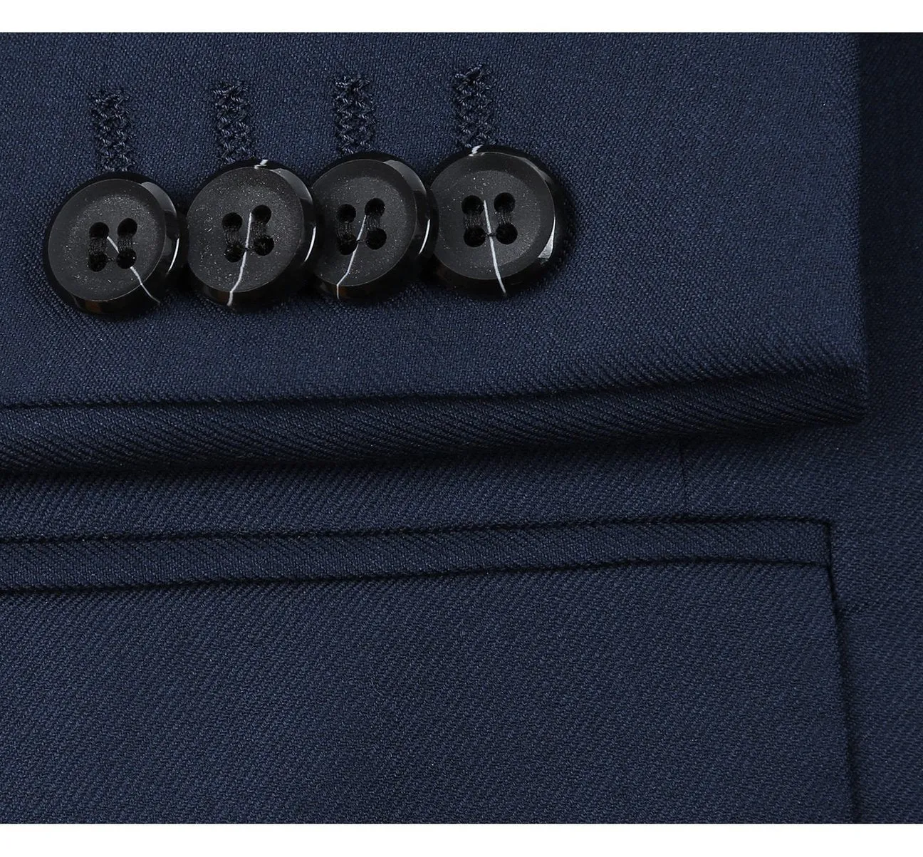 Alessandro Vitello by Renoir Navy 2-Piece Slim Fit Notch Lapel Wool Suit 508-19