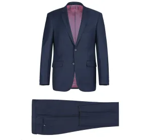 Alessandro Vitello by Renoir Navy 2-Piece Slim Fit Notch Lapel Wool Suit 508-19