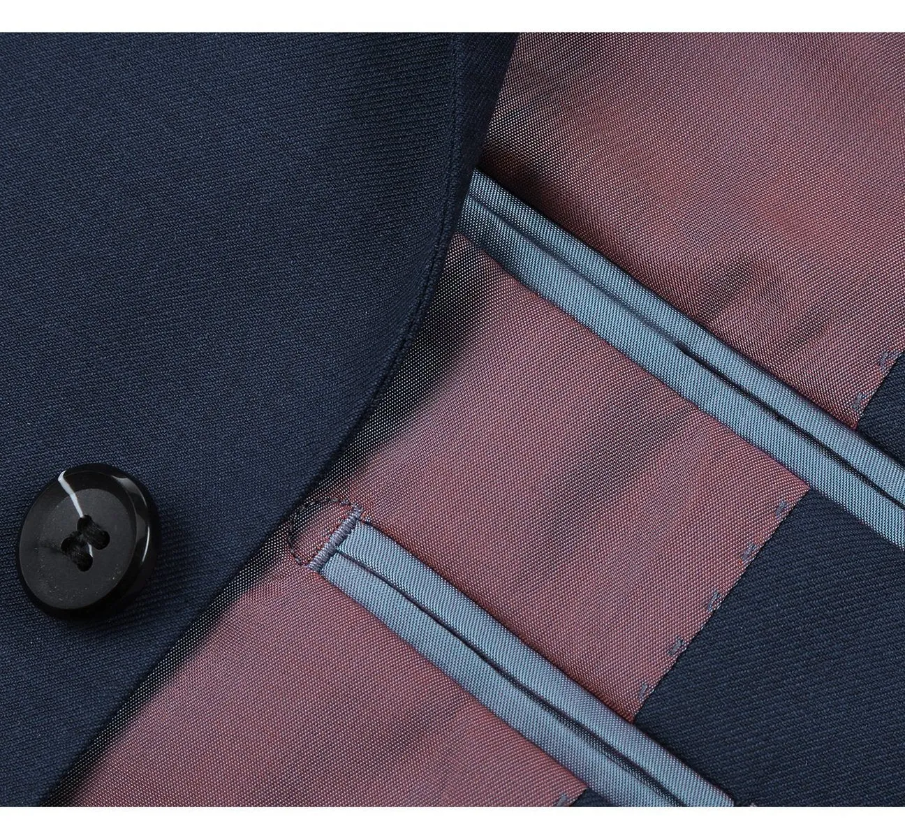 Alessandro Vitello by Renoir Navy 2-Piece Slim Fit Notch Lapel Wool Suit 508-19