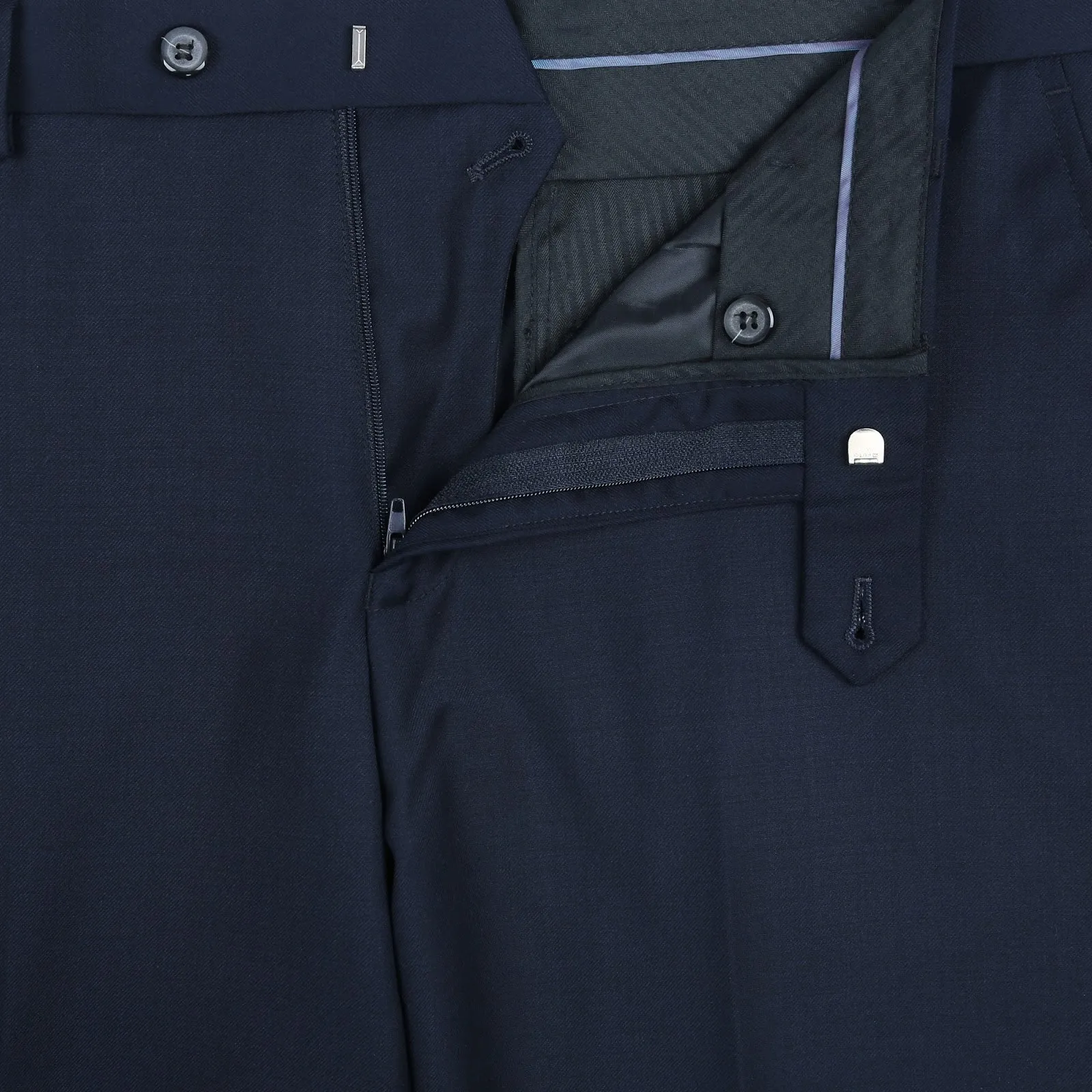 Alessandro Vitello by Renoir Navy 2-Piece Slim Fit Notch Lapel Wool Suit 508-19