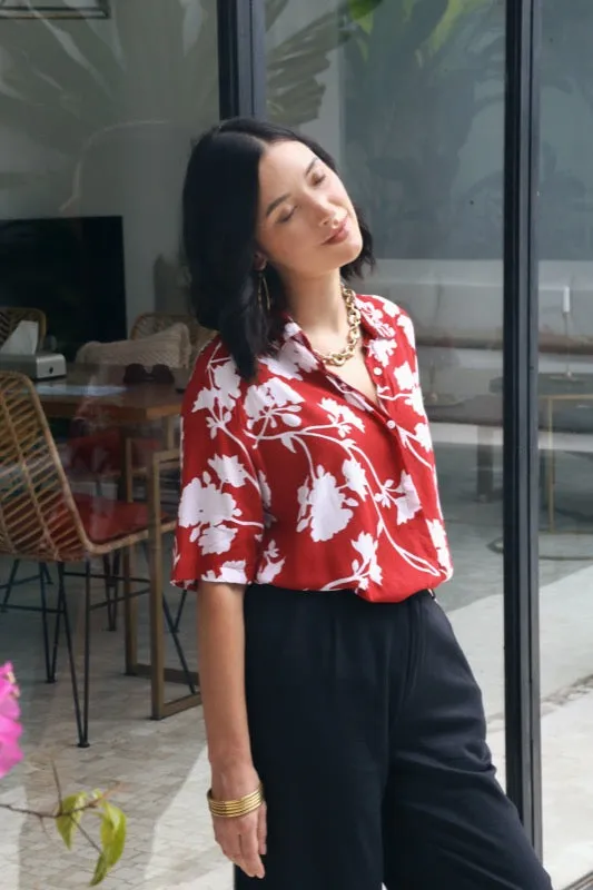Alina Shirt - Scarlet Floral