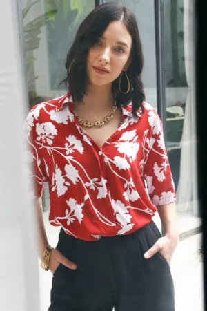 Alina Shirt - Scarlet Floral