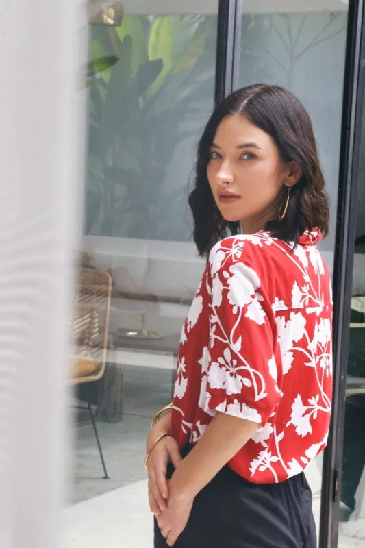 Alina Shirt - Scarlet Floral