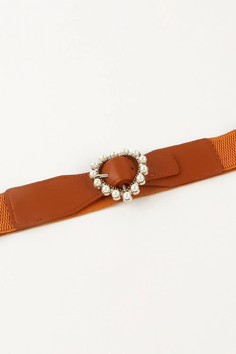 All That Romance Pearl Heart Buckle Elastic Belt