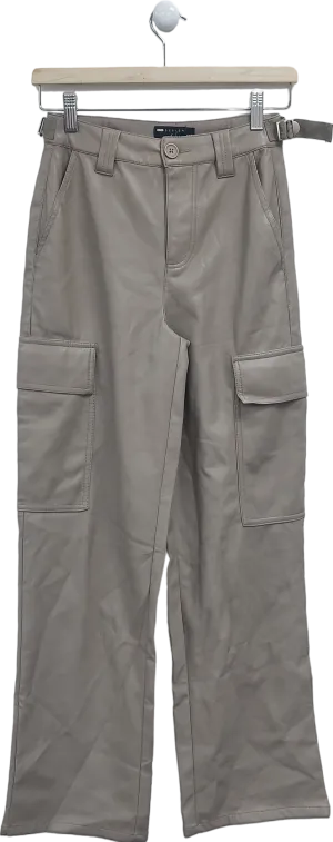ASOS Beige Faux Leather Cargo Trousers UK 4
