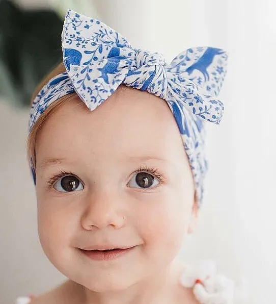 Baby Bling Deer Toille Printed Knot Headband