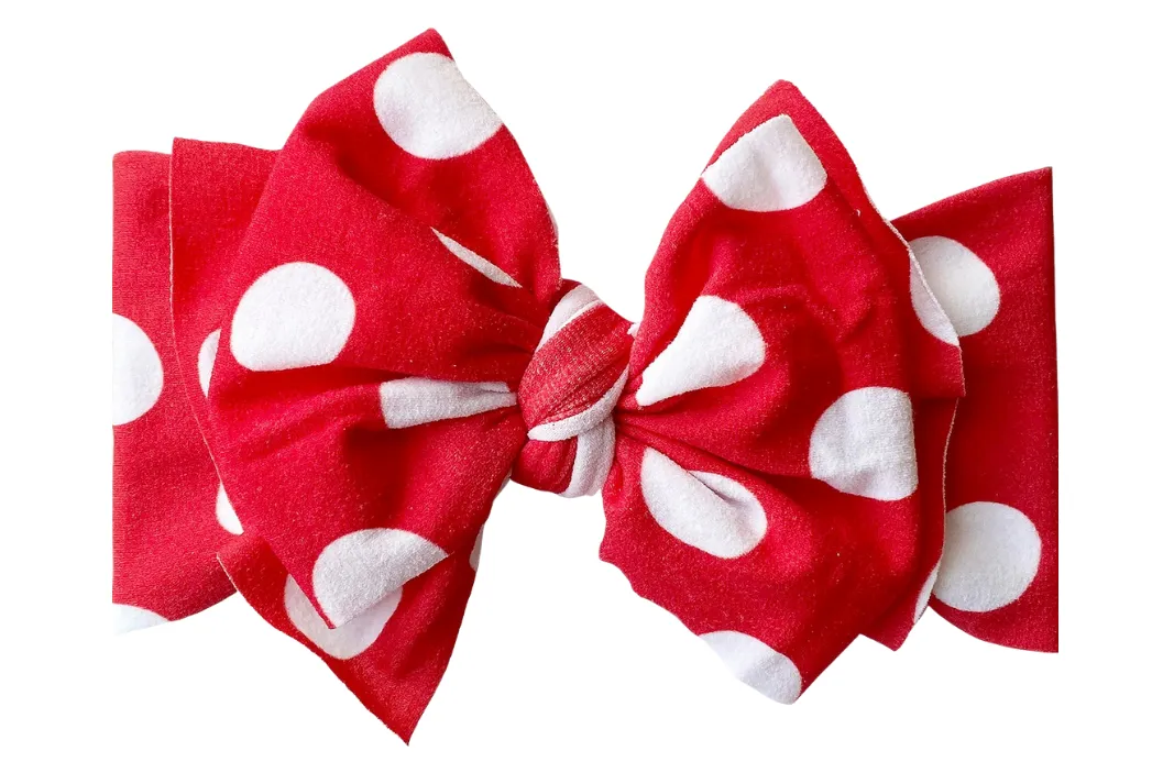 Baby Bling Red Polka Dot Printed FAB-BOW-LOUS Headband