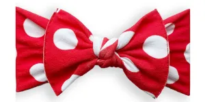Baby Bling Red Polka Dot Printed Knot Headband
