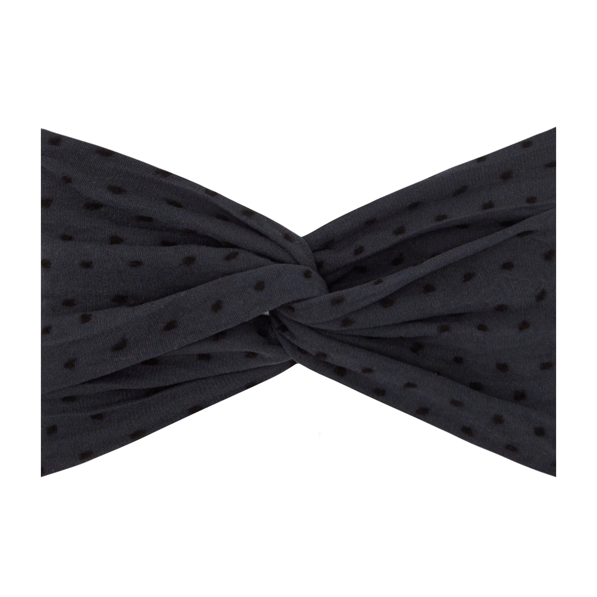 Baby Bling Smoke w/Black Dot Shabby Twist Headband