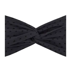 Baby Bling Smoke w/Black Dot Shabby Twist Headband