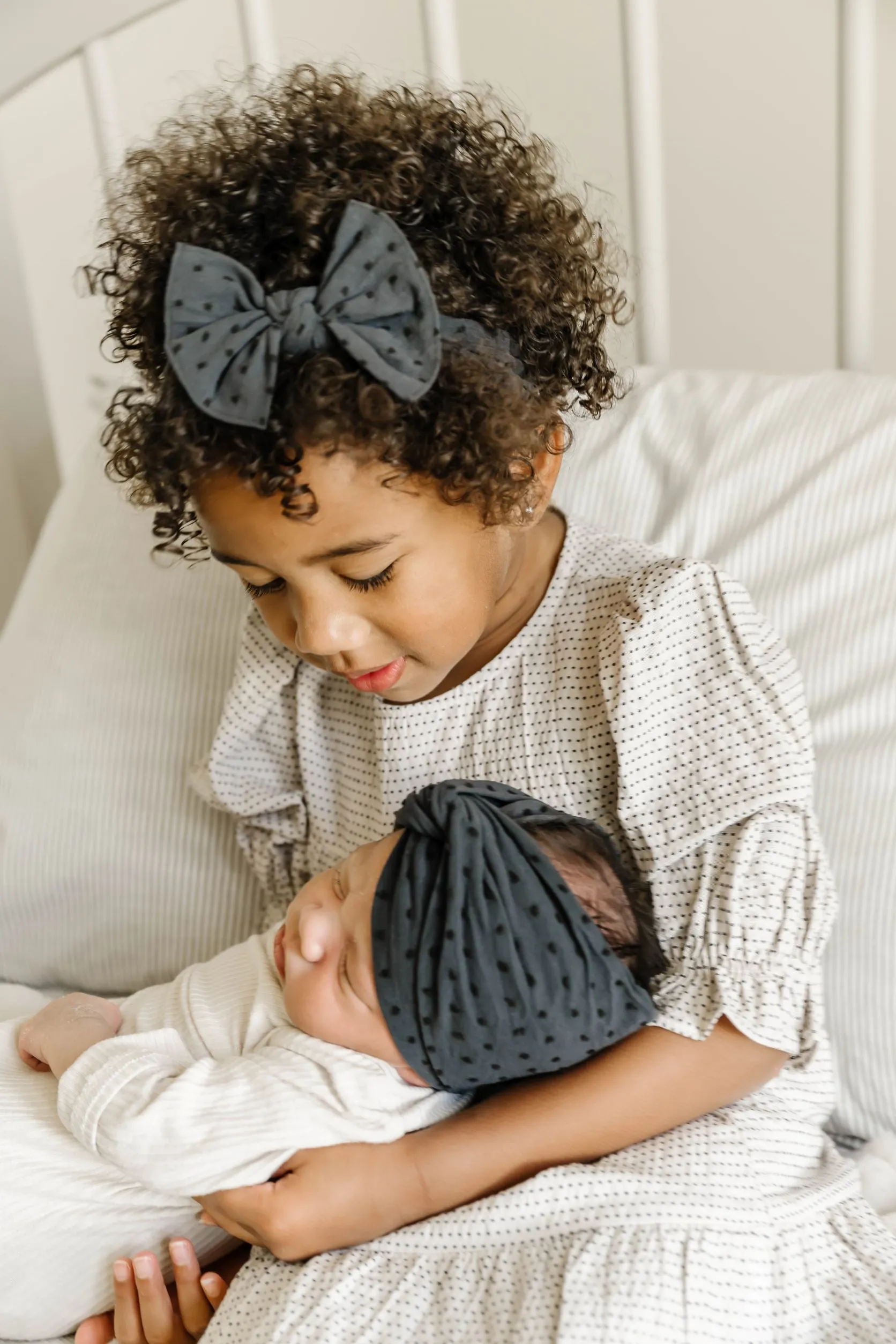 Baby Bling Smoke w/Black Dot Shabby Twist Headband