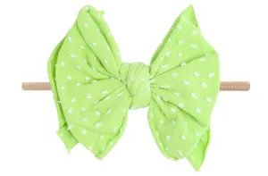 Baby Bling Tomatillo Dot / Blush SHAB-BOW-LOUS Skinny Headband