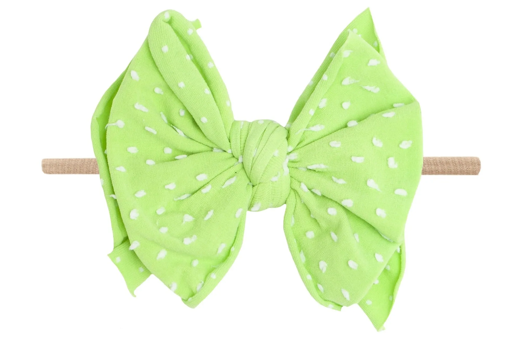 Baby Bling Tomatillo Dot / Blush SHAB-BOW-LOUS Skinny Headband