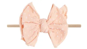 Baby Bling Tropical Peach Dot / Blush SHAB-BOW-LOUS Skinny Headband