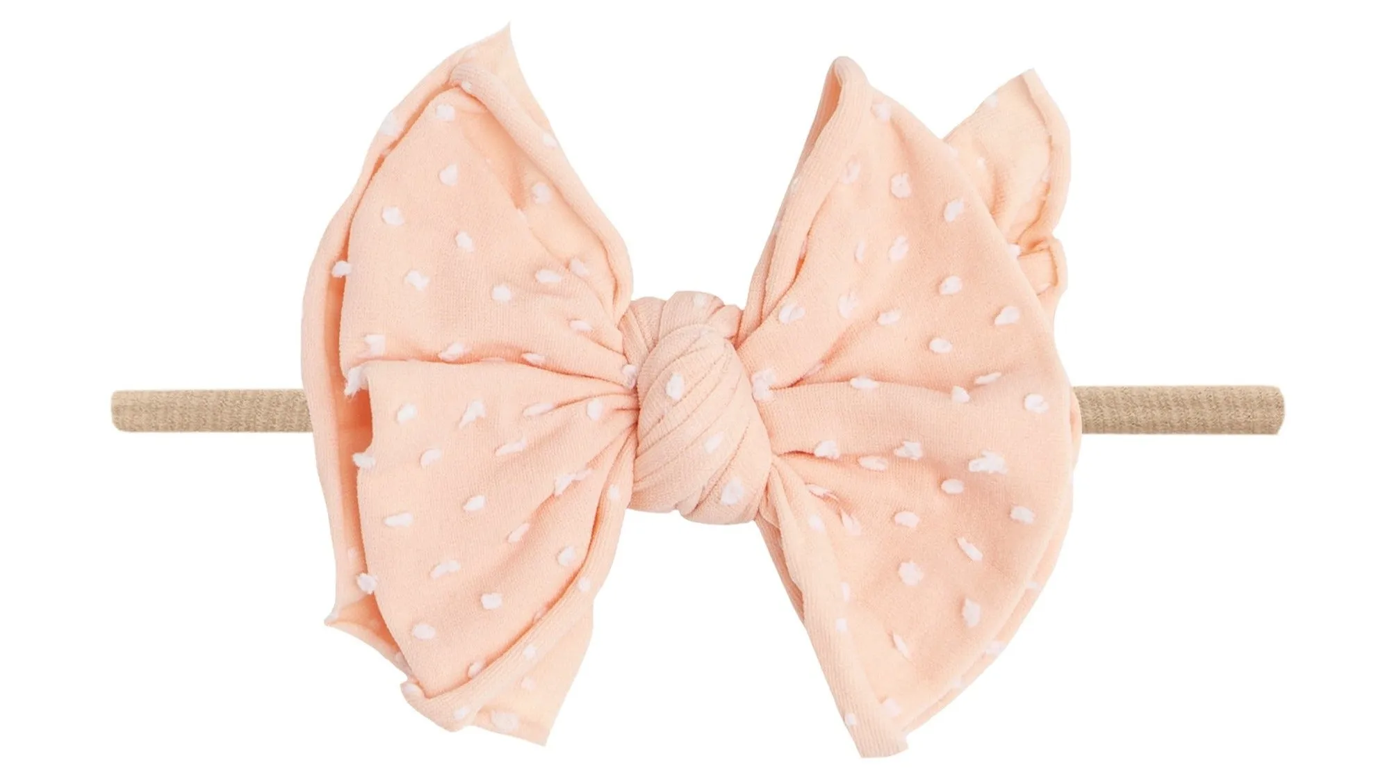 Baby Bling Tropical Peach Dot / Blush SHAB-BOW-LOUS Skinny Headband