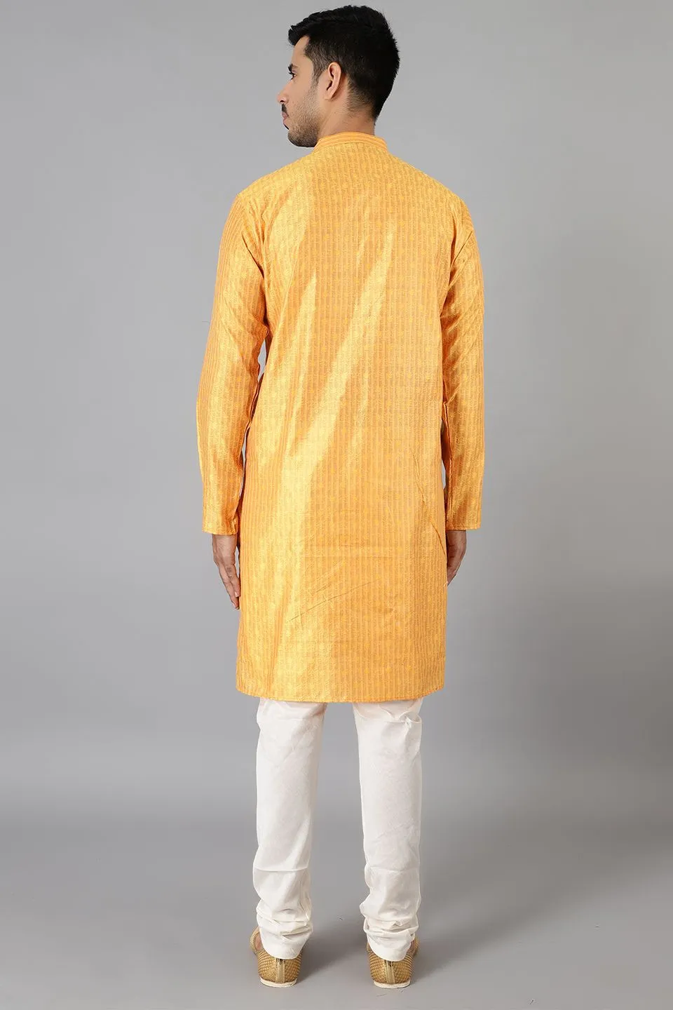 Banarasi Rayon Cotton Gold Kurta Pajama