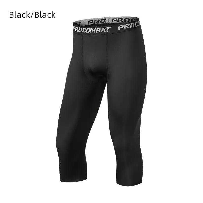Basketball Capri Pants Tight Leggings Multi-Color Men's Sports High-Elastic Quick-Drying Breathable Training Pant White Running Compression Pants