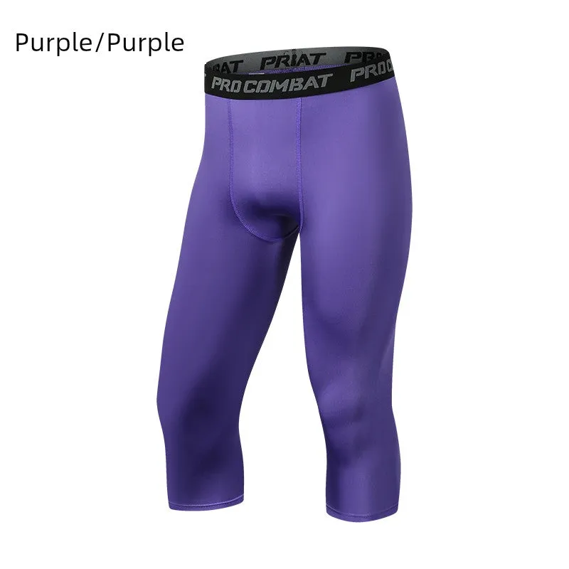 Basketball Capri Pants Tight Leggings Multi-Color Men's Sports High-Elastic Quick-Drying Breathable Training Pant White Running Compression Pants