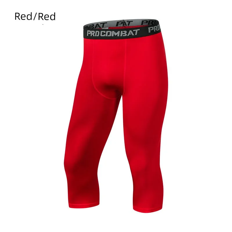 Basketball Capri Pants Tight Leggings Multi-Color Men's Sports High-Elastic Quick-Drying Breathable Training Pant White Running Compression Pants