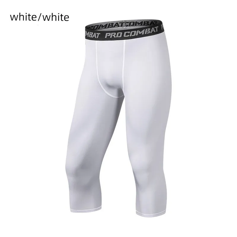Basketball Capri Pants Tight Leggings Multi-Color Men's Sports High-Elastic Quick-Drying Breathable Training Pant White Running Compression Pants