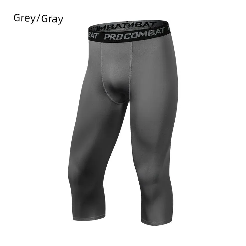 Basketball Capri Pants Tight Leggings Multi-Color Men's Sports High-Elastic Quick-Drying Breathable Training Pant White Running Compression Pants