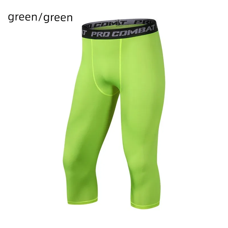 Basketball Capri Pants Tight Leggings Multi-Color Men's Sports High-Elastic Quick-Drying Breathable Training Pant White Running Compression Pants