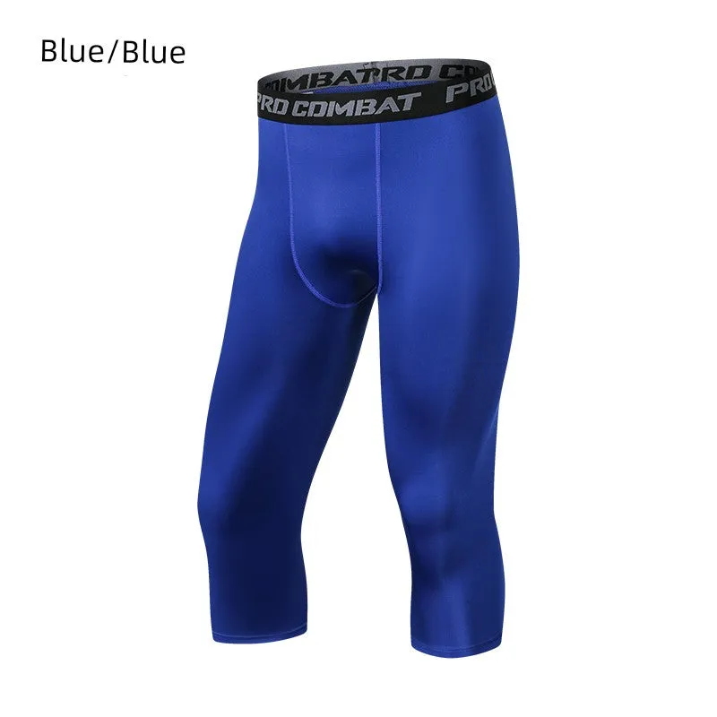 Basketball Capri Pants Tight Leggings Multi-Color Men's Sports High-Elastic Quick-Drying Breathable Training Pant White Running Compression Pants