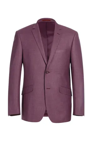 Berry Solid 2-Button Notch Suit (2-Piece Set)