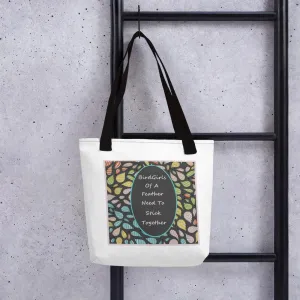 Black Feather Tote Bag