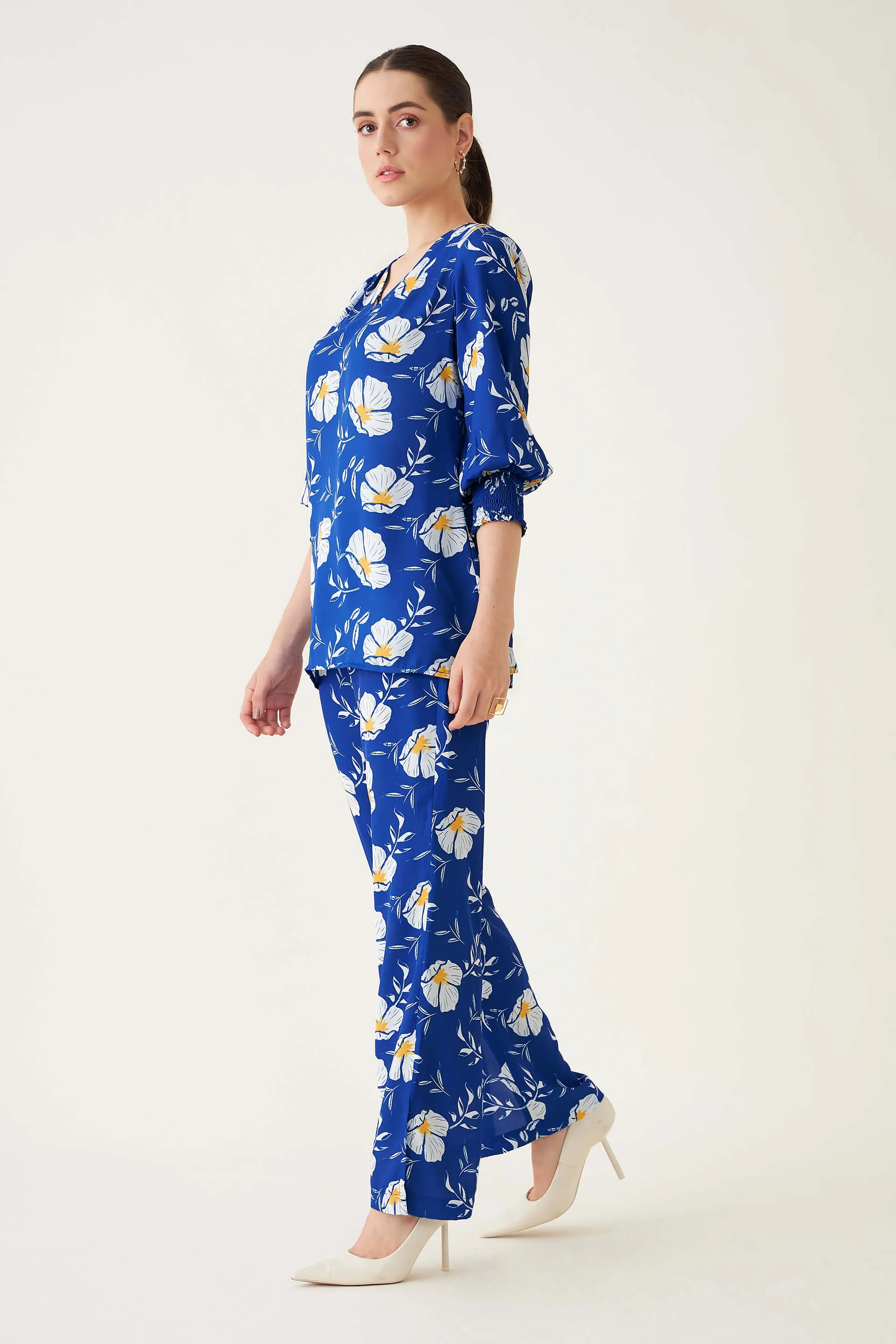 Blue Spruce Co-ord Set Floral Co-Ord Set - Blue/White