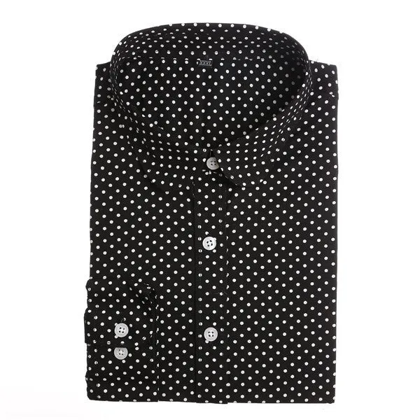 Brand Polka Dot Shirt Women Long Sleeve Blouse Cotton Plus Size Ladies Tops Turn-Down Collar