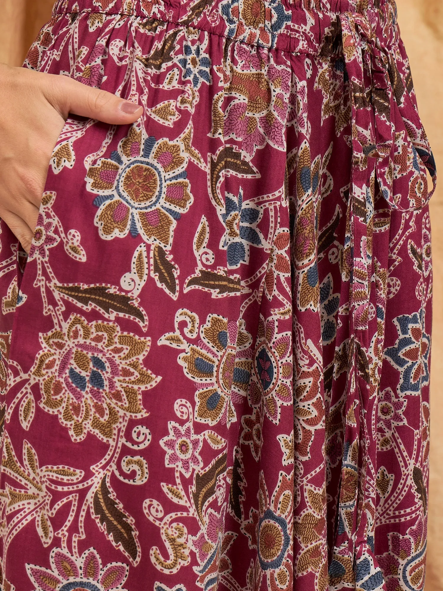 Burgundy Big Jaal Harem Pant