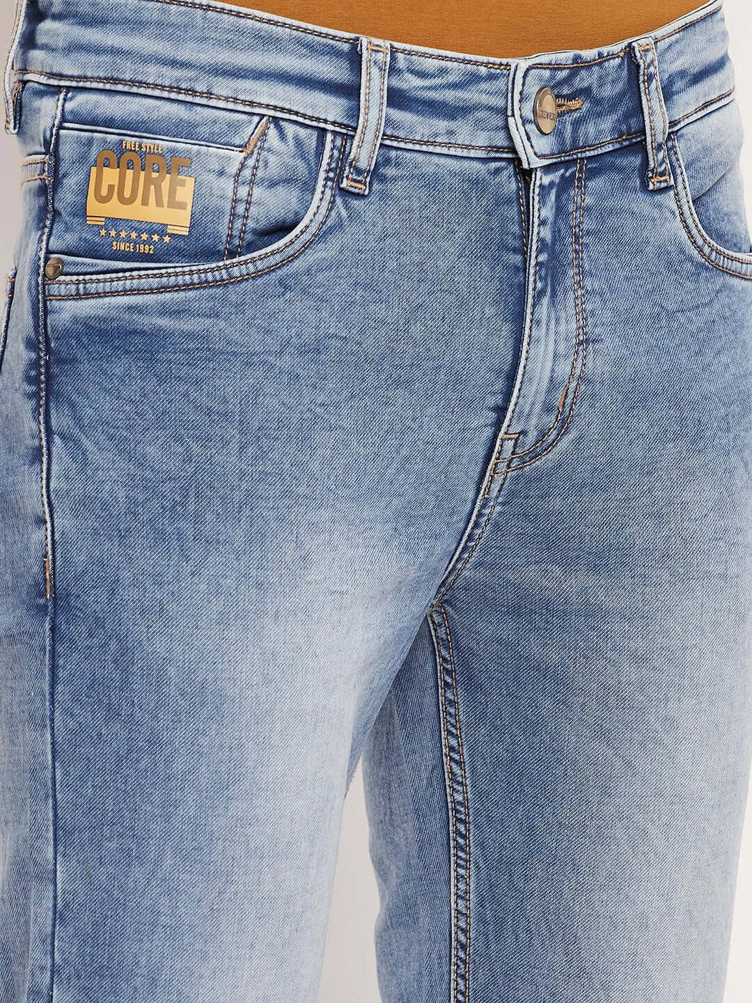 Camla Barcelona Sky Blue Regular Jeans For Men