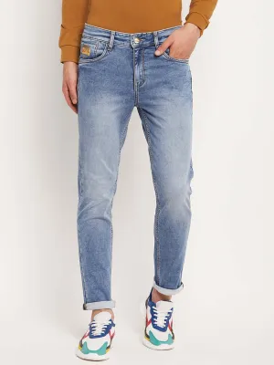 Camla Barcelona Sky Blue Regular Jeans For Men