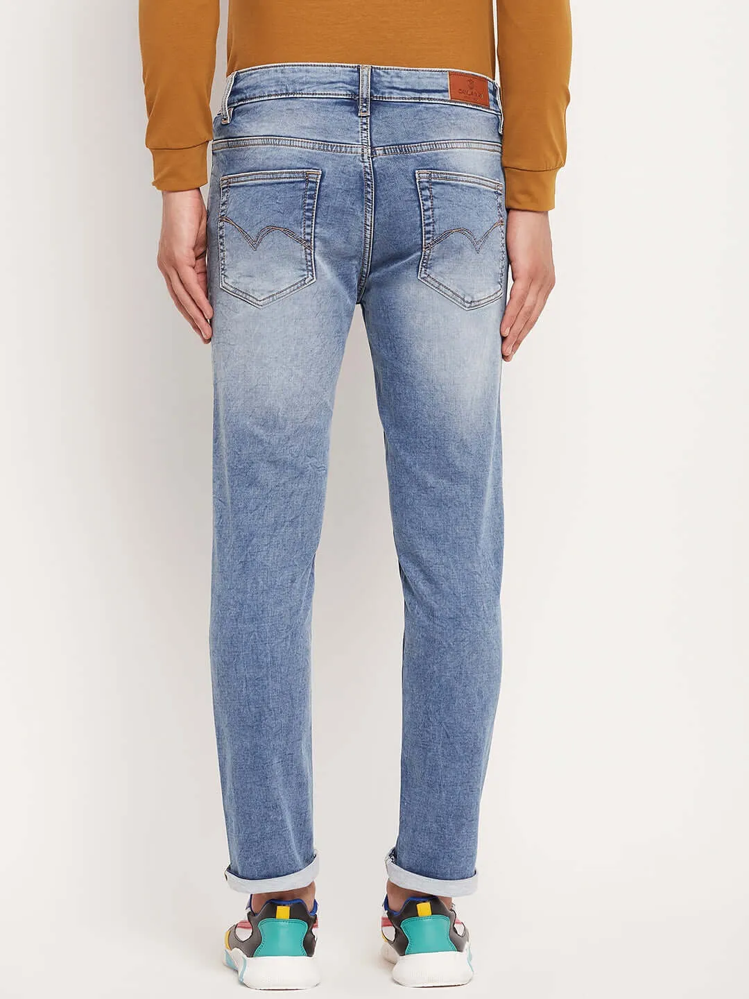 Camla Barcelona Sky Blue Regular Jeans For Men