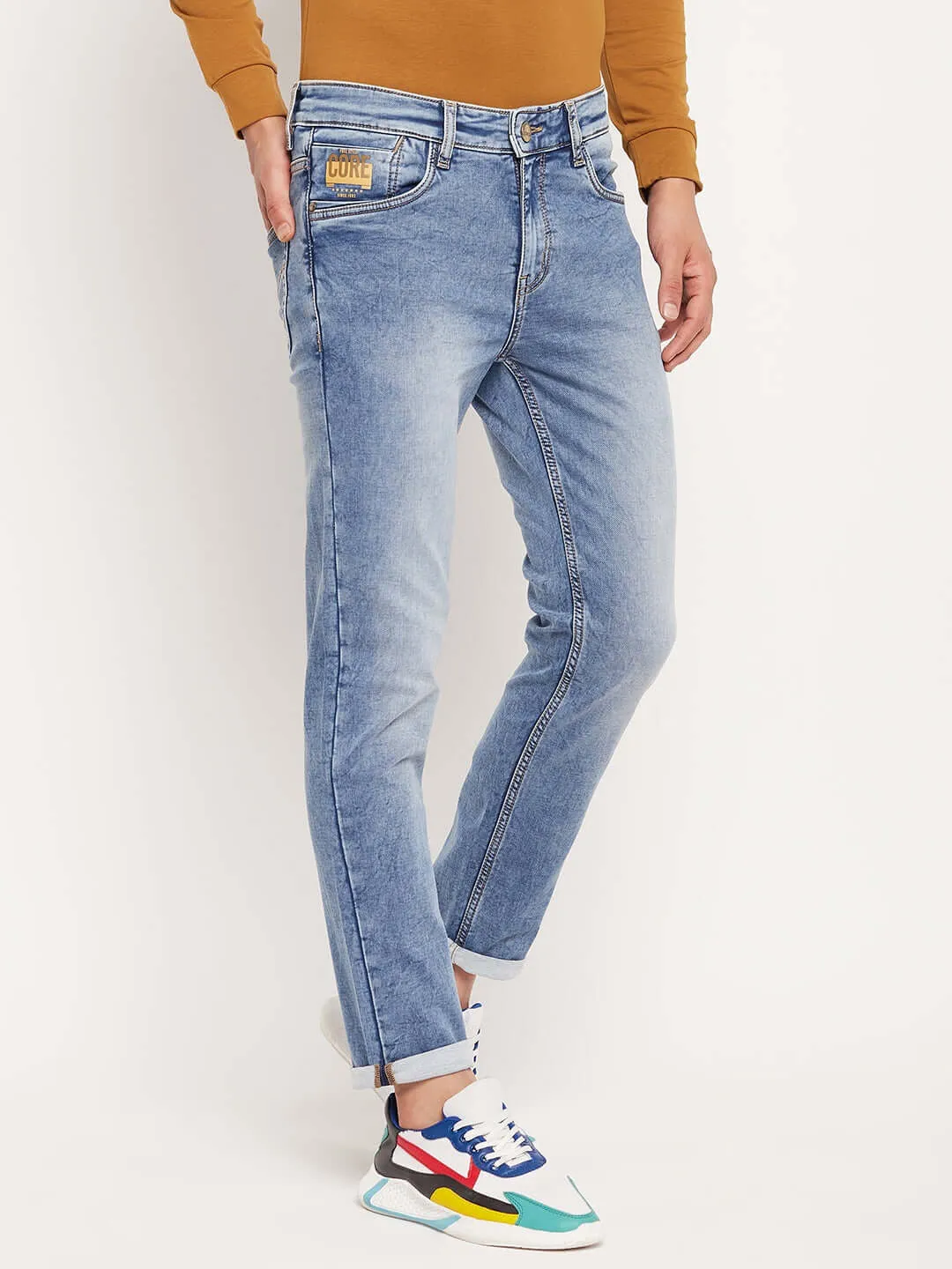 Camla Barcelona Sky Blue Regular Jeans For Men