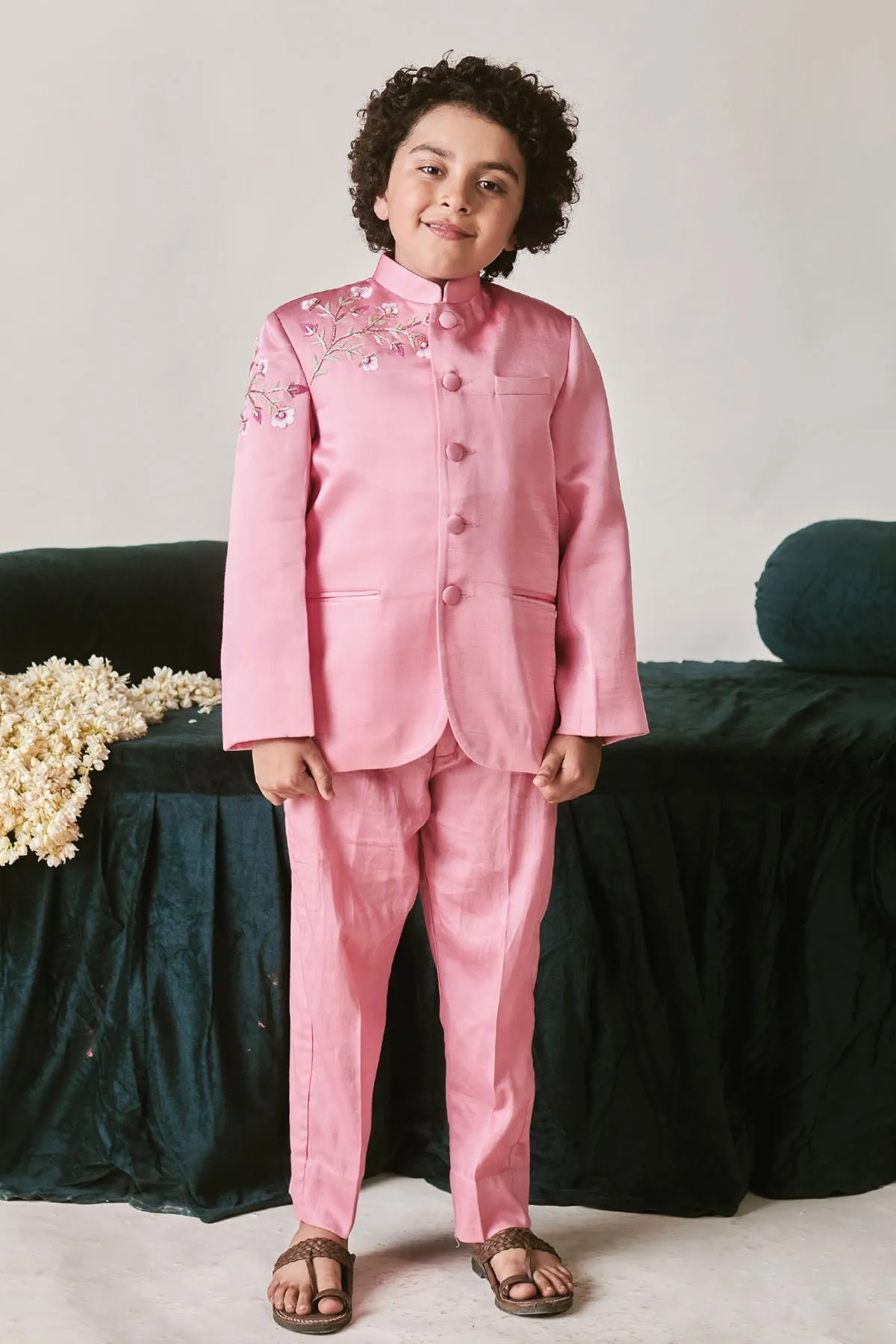 Cherry Blossom Bandhgala Suit
