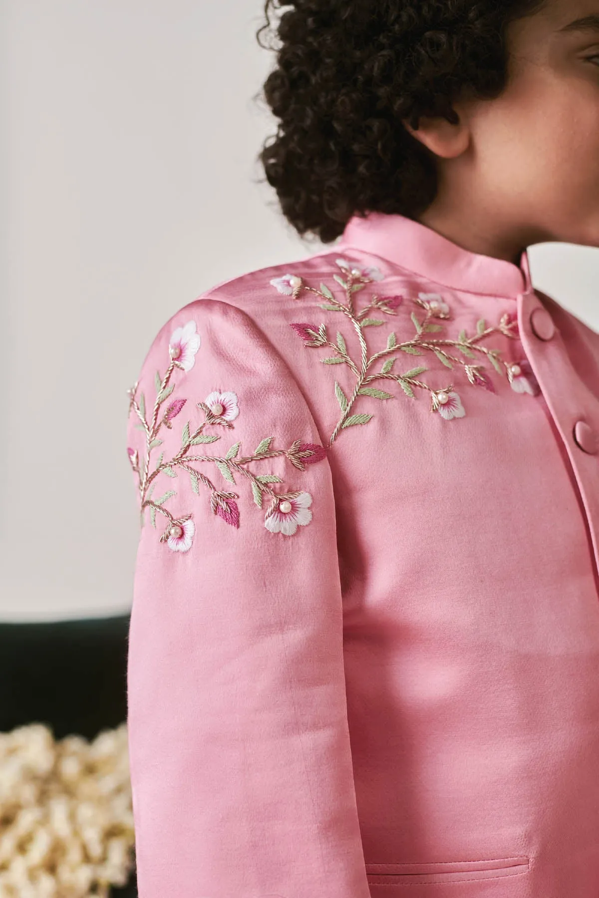 Cherry Blossom Bandhgala Suit