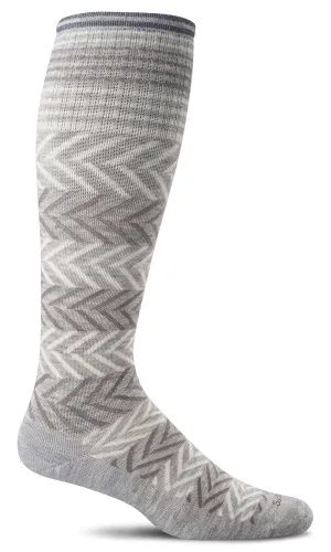Chevron Knee-High Women - Grey Moderate Compression (15-20mmHg)