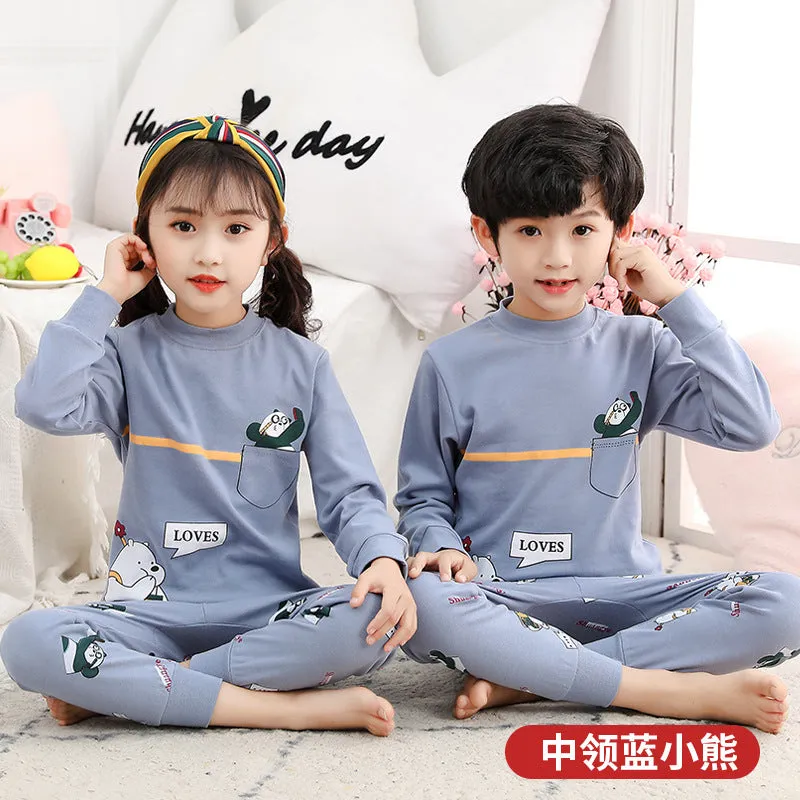 Children'S Underwear Suit Boys And Girls Long-Sleeved Baby Cotton Autumn Clothes Long-Sleeved Cotton Sweater