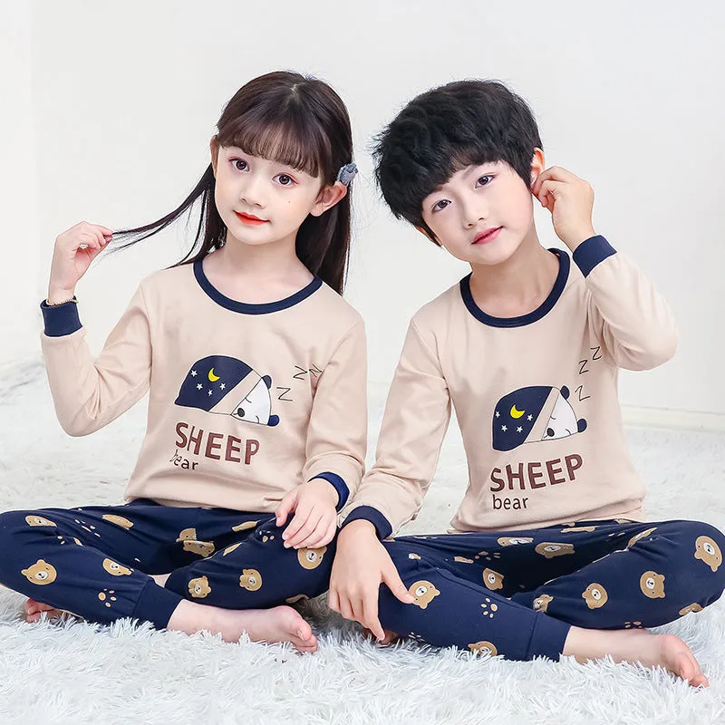 Children'S Underwear Suit Boys And Girls Long-Sleeved Baby Cotton Autumn Clothes Long-Sleeved Cotton Sweater