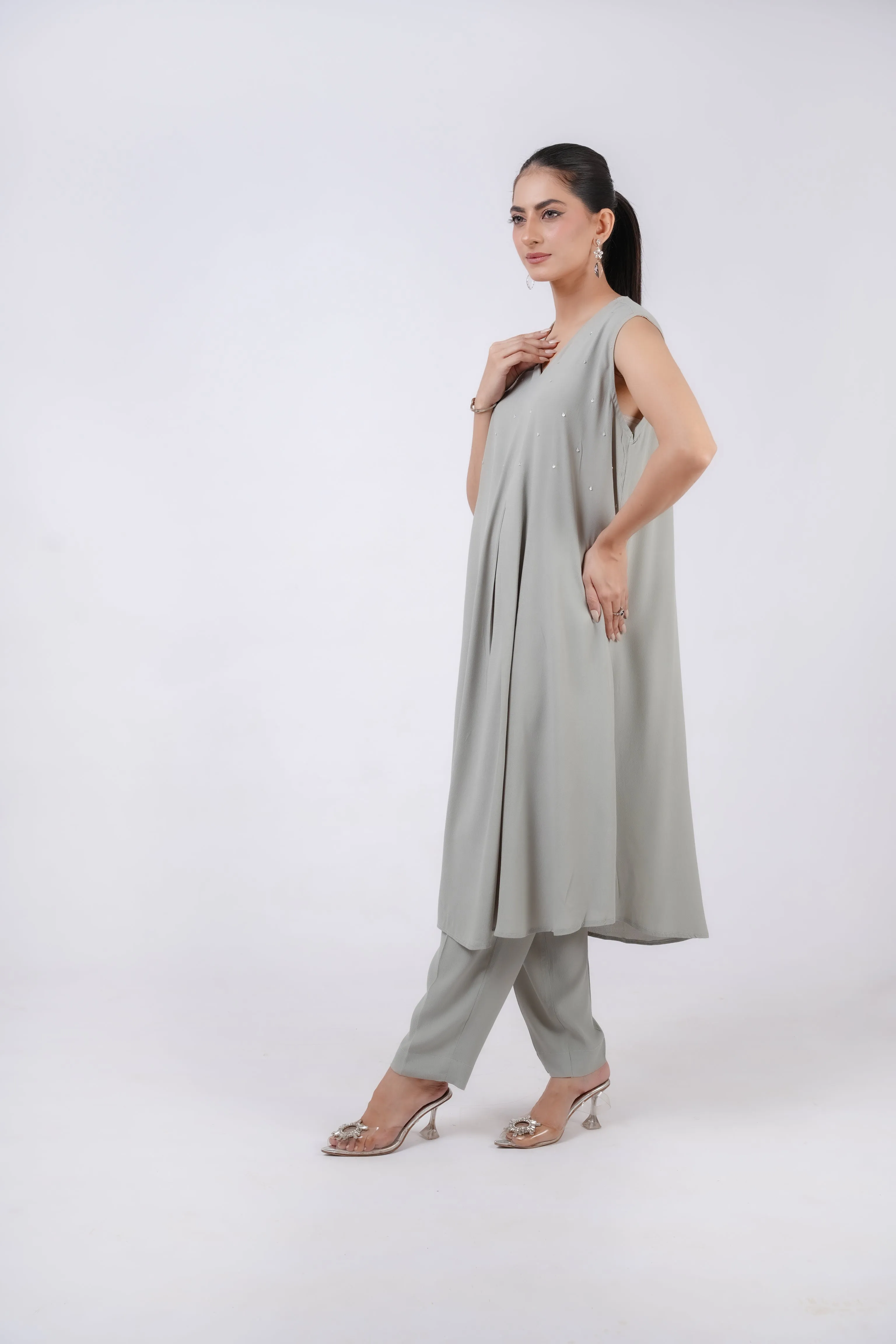 Classic Ash Grey Embroidered