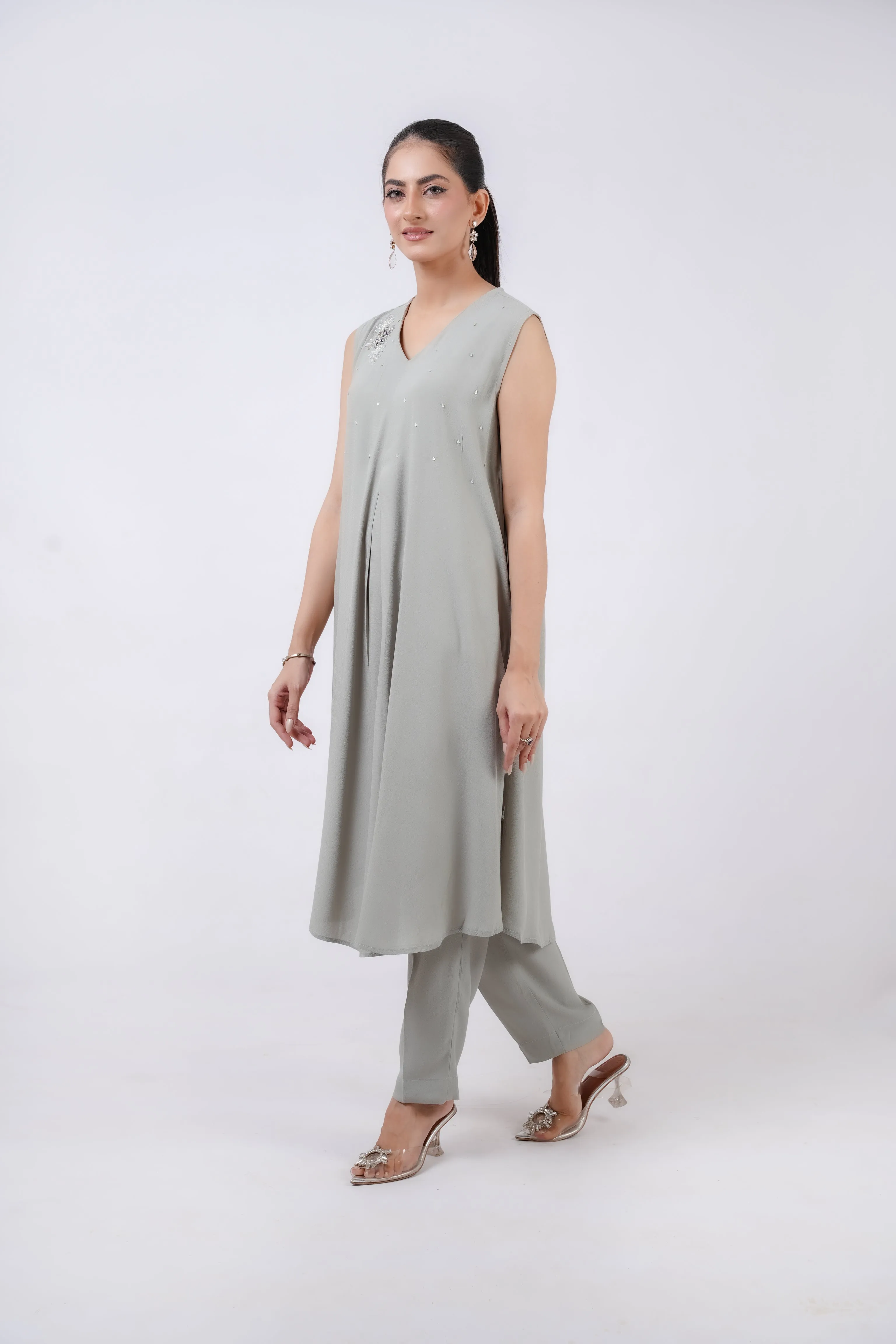Classic Ash Grey Embroidered